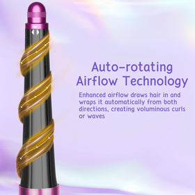 ZEPHBLOW Airwrap attachment with long barrel enables versatile curling in rose finish.