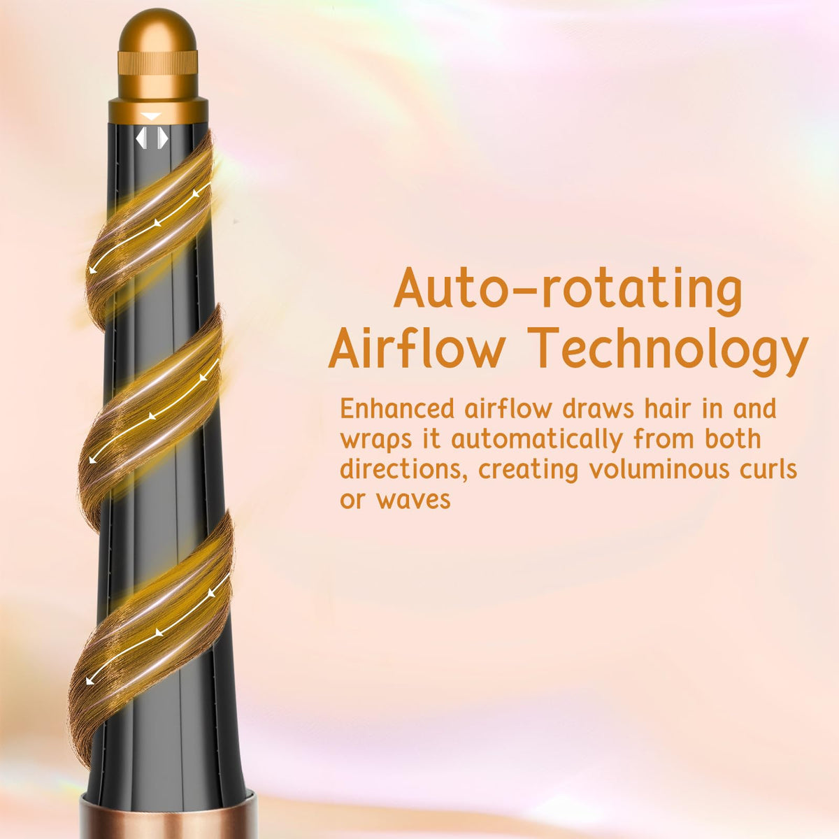 ZEPHBLOW bidirectional curl barrel attaches to Dyson Airwrap for versatile styling options.