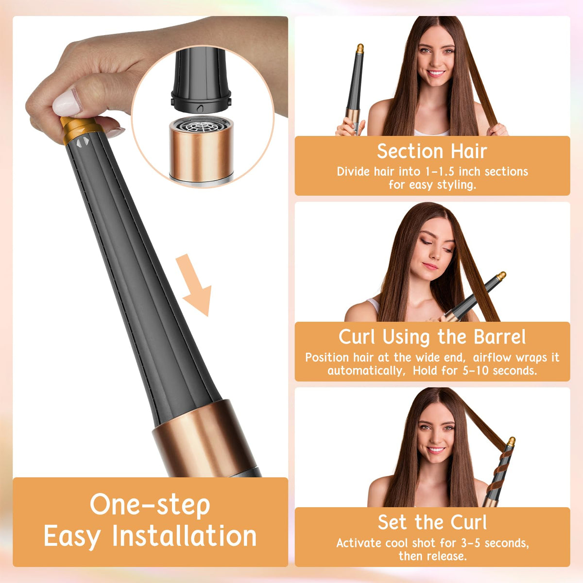 ZEPHBLOW easy-curl attachment for Airwrap streamlines styling with fewer tools.