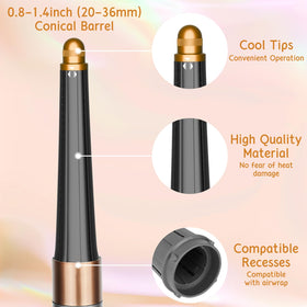 ZEPHBLOW extended-length barrel designed for long hair for quick, effective styling.