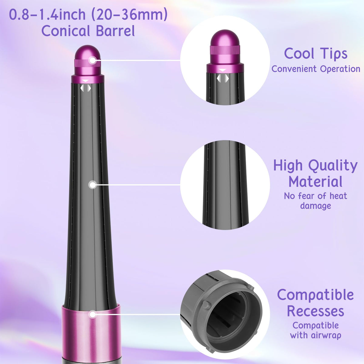 ZEPHBLOW heat-free curling barrel uses air to shape hair with shine.