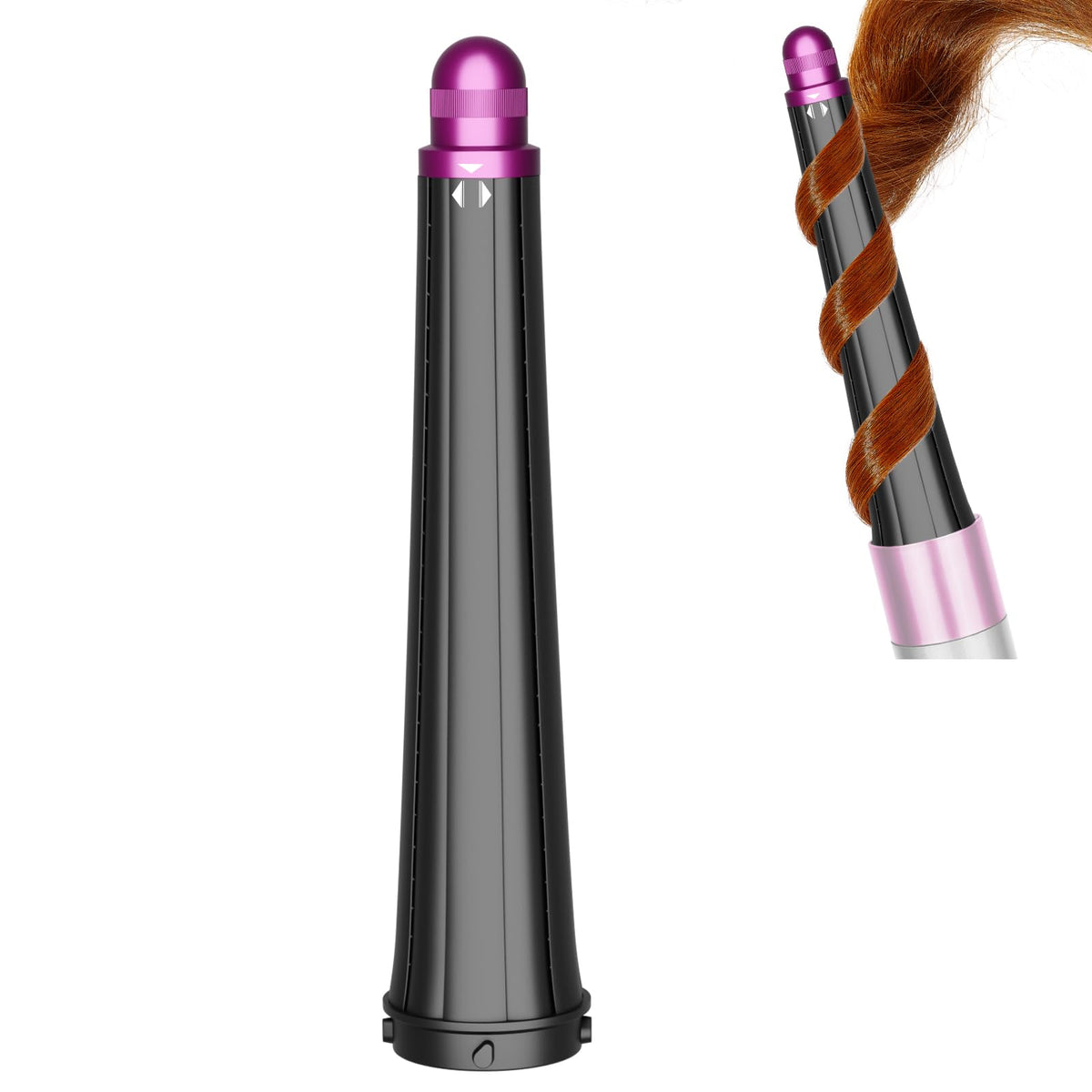 ZEPHBLOW long conical barrel for Dyson Airwrap in rose creates graceful root-to-tip curls.
