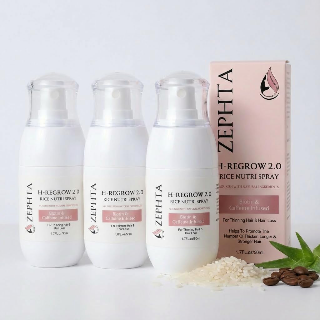 Zephta H-Regrow spray bottle for scalp nourishment and visibly fuller hair