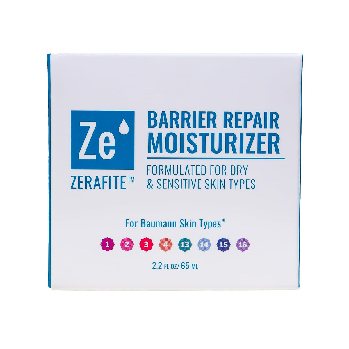 ZERAFITE Barrier Repair texture close-up indicates non greasy finish on skin.
