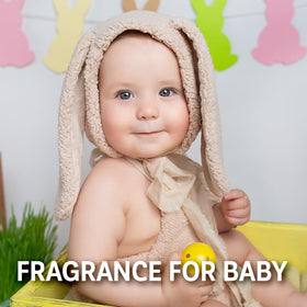 Zermat Baby Bouny Cologne bottle in a cozy baby scene.