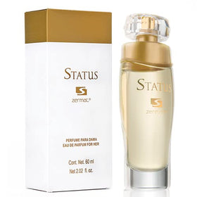 Zermat Status packaging box highlights premium floral fragrance