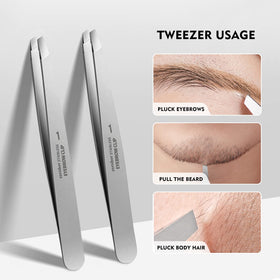 ZERNBER slant-tip tweezers define delicate arches with controlled precision.