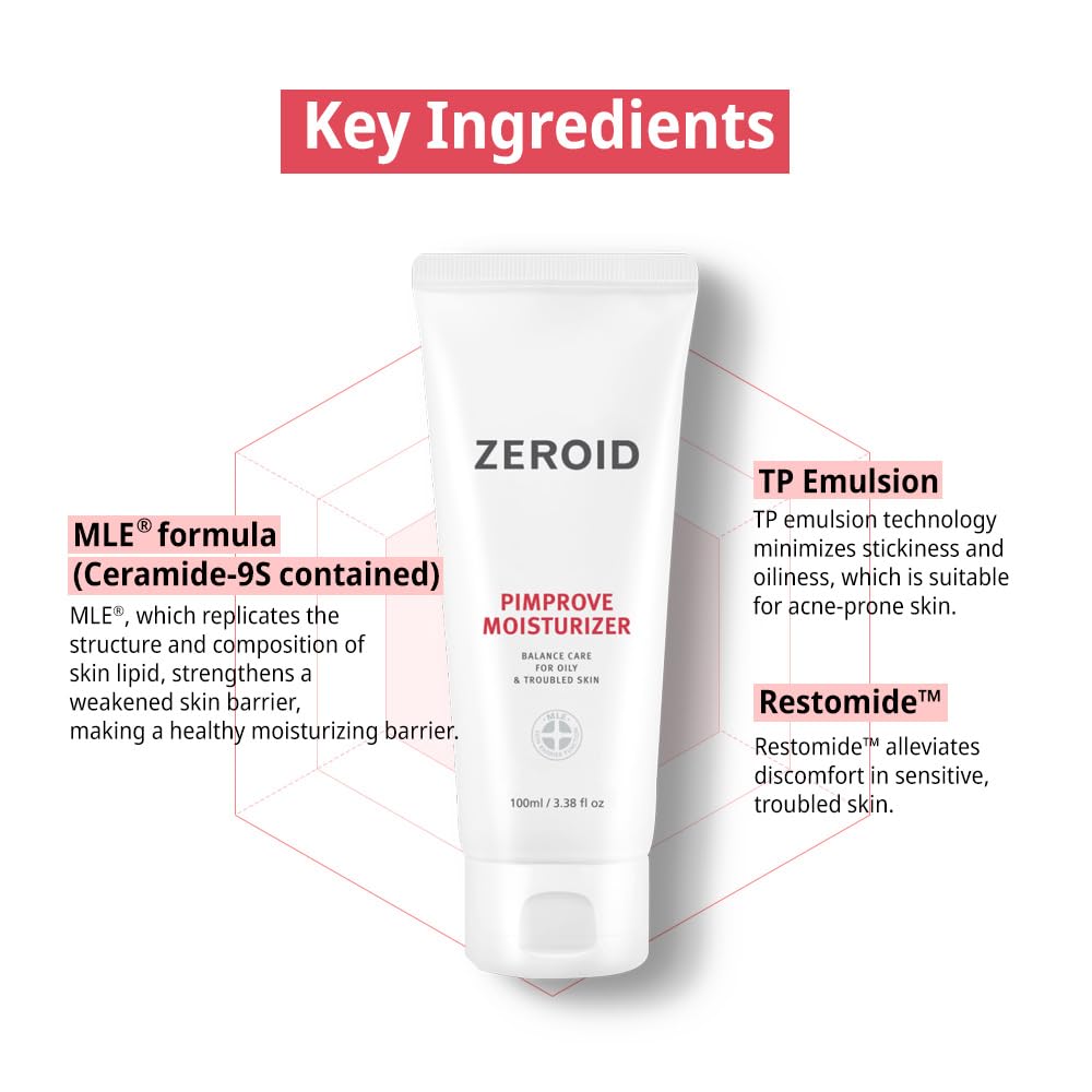 ZEROID clinical results chart hints at oil control benefits.