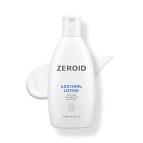 ZeroID soothing lotion bottle close-up showing gentle skin nourishment.