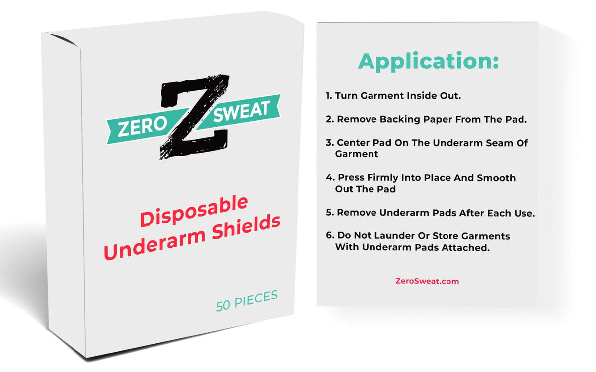 ZeroSweat adhesive pads stay securely in place during activity.