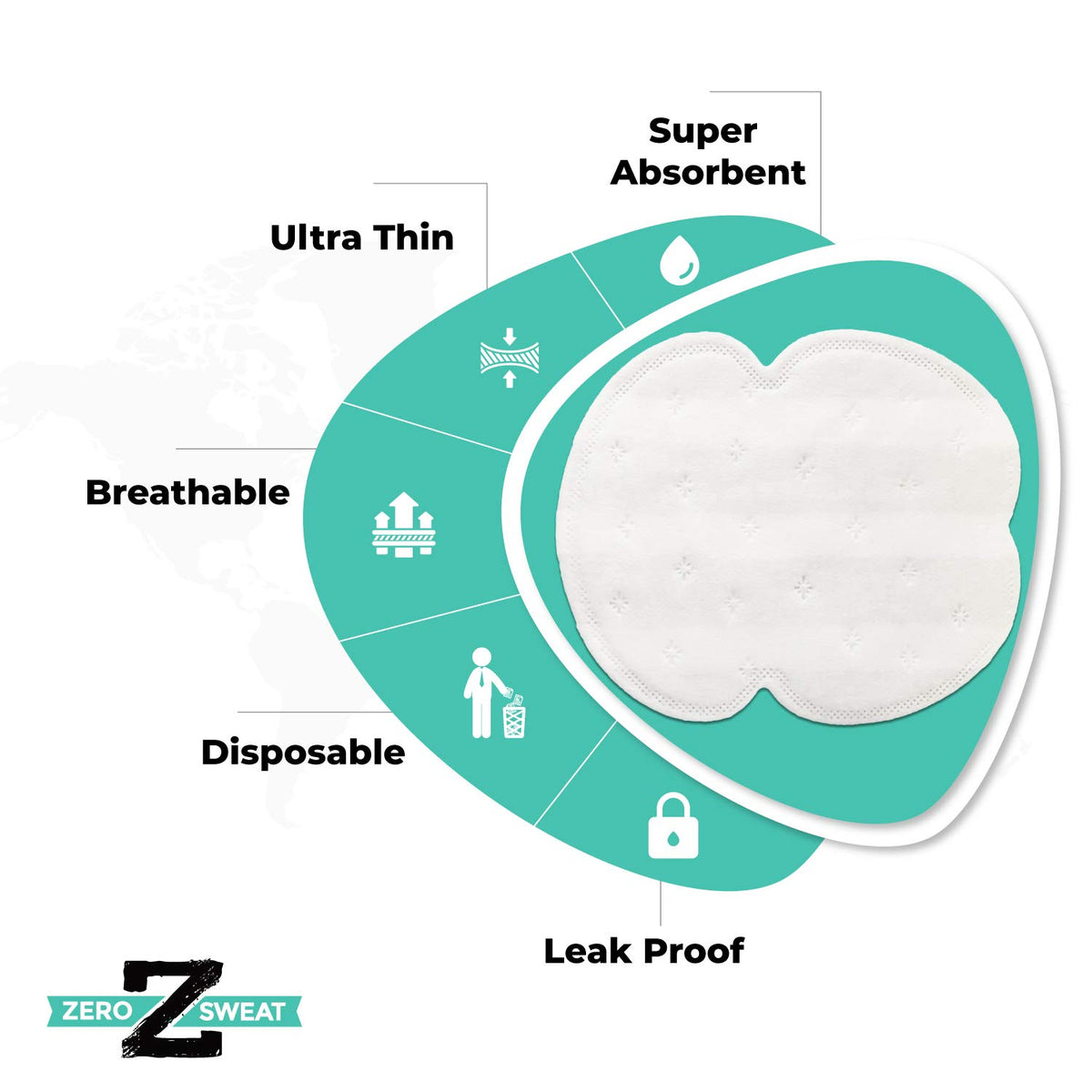 ZeroSweat pads offer easy application for quick daily use.