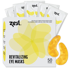 ZEST 24K gold gel crystal eye mask provides cooling hydration for under-eye skin