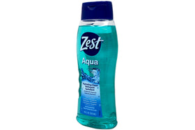 Zest Aqua Body Wash packaging box beside the 3-pack set.