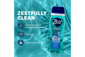 Zest Aqua Body Wash skin hydration and softness after shower