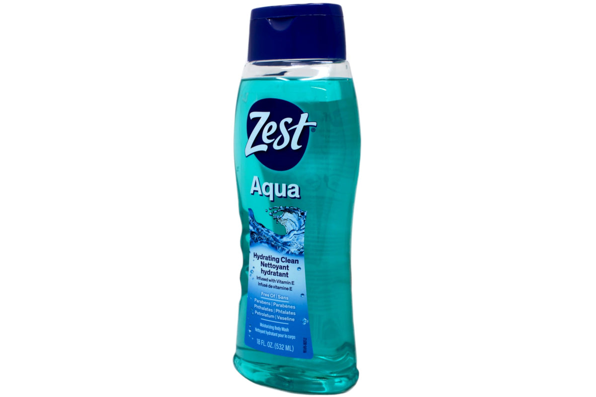 Zest Aqua Body Wash vitamin e ingredient highlight for skin comfort