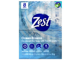 Sea minerals detail on Zest Ocean Breeze soap highlighting moisturizing feel.