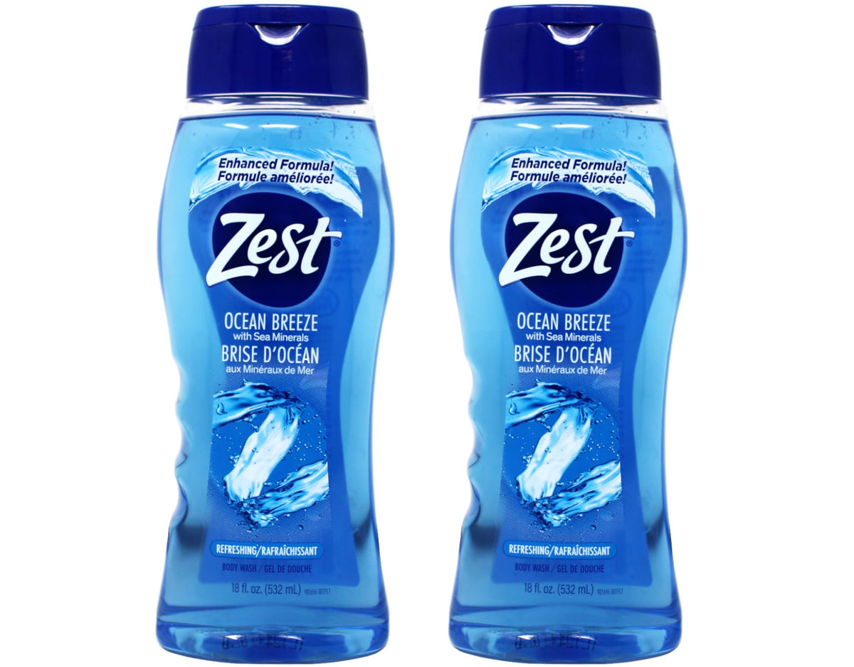 Zest Ocean Breeze bottle front view for a refreshing cleanse with sea minerals