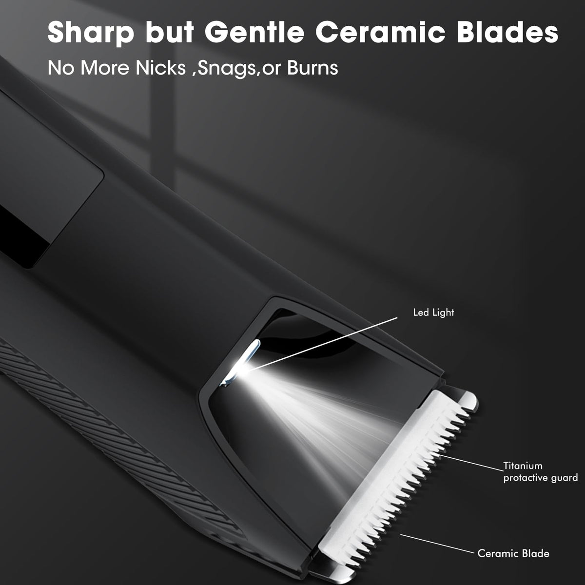Close-up of dual-head body and bikini attachments for precise grooming