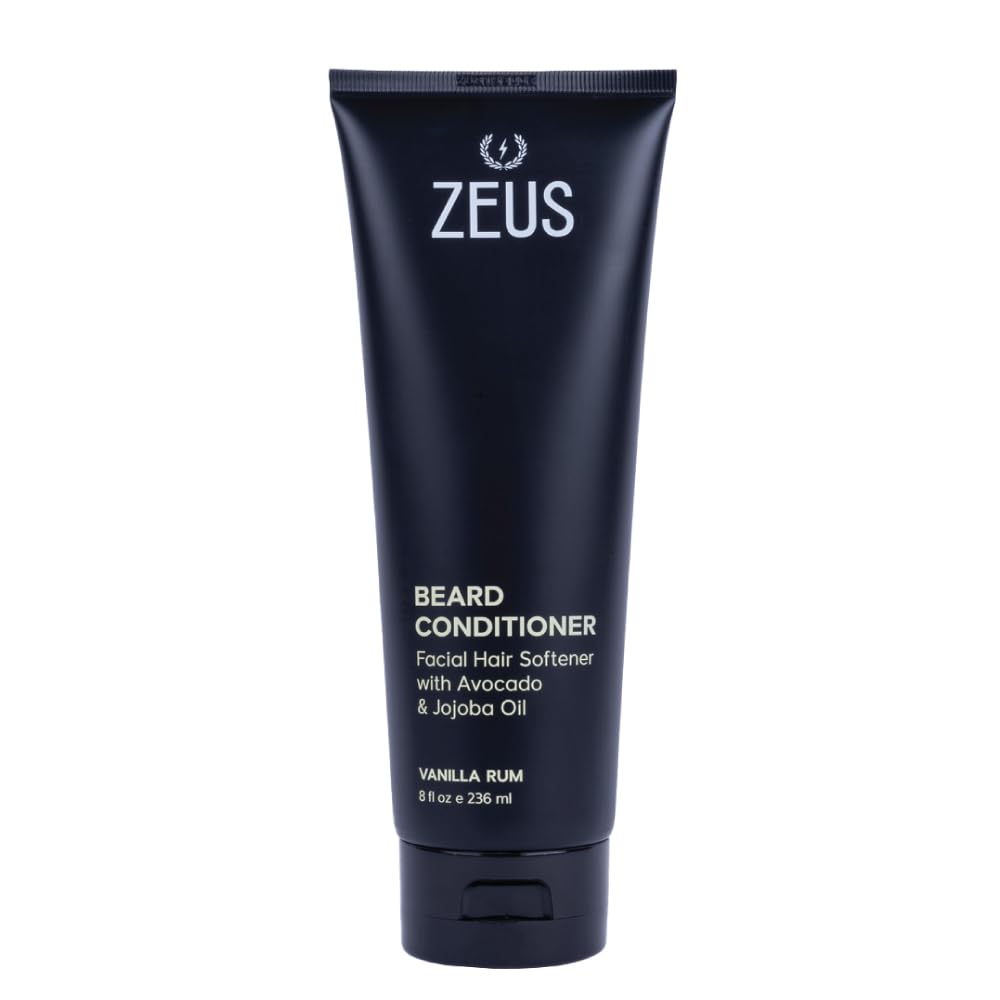 ZEUS Beard Conditioner Wash bottle front view highlighting premium hydration for softer facial hair