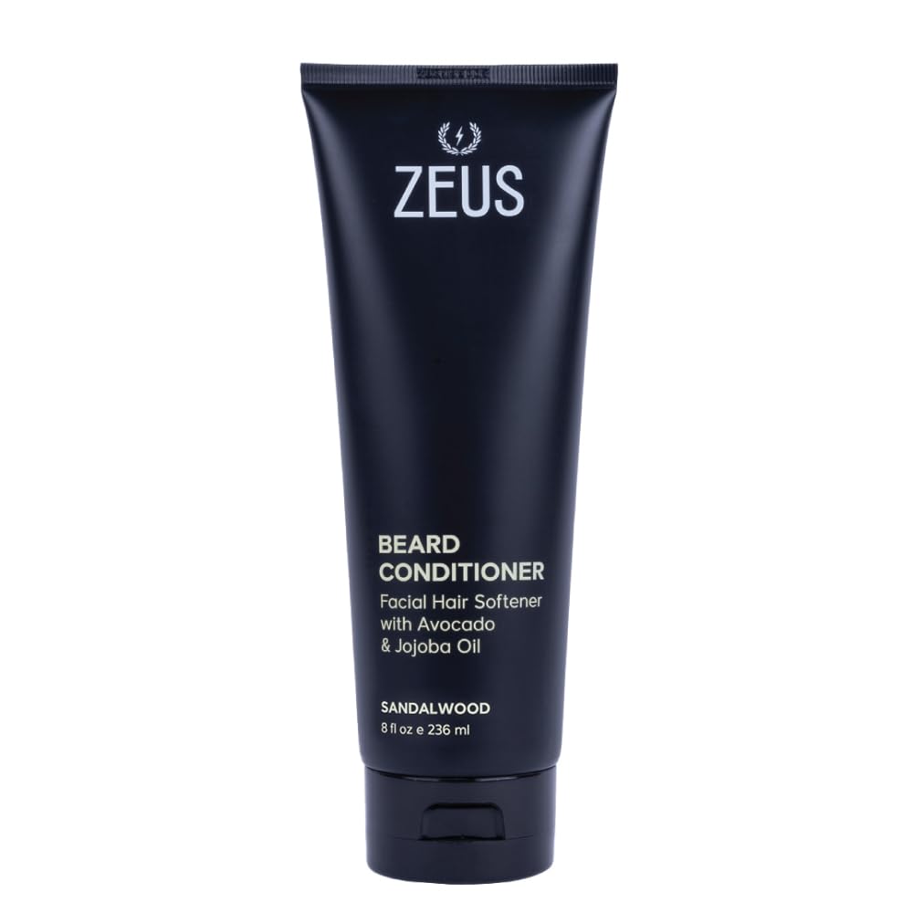 ZEUS Beard Conditioner Wash bottle with sandalwood scent for softer, healthier-looking beard.
