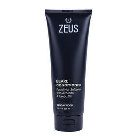 ZEUS Beard Conditioner Wash bottle with sandalwood scent for softer, healthier-looking beard.