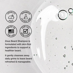 ZEUS Beard Shampoo daily-use formula keeps beard soft and manageable.