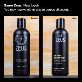 ZEUS Beard Shampoo foaming lather for daily beard cleansing.