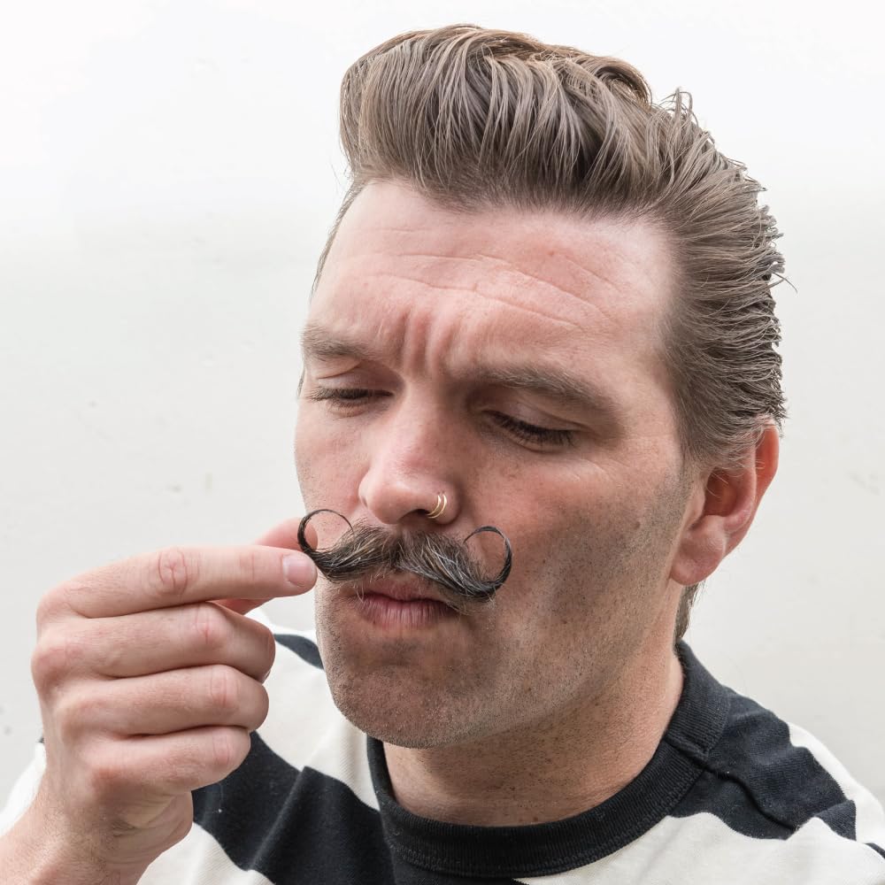 ZEUS Mustache Wax styled mustache on display for polished, long-lasting results.