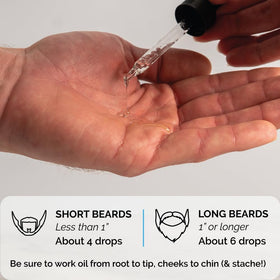 ZEUS Natural Beard Oil close-up on hair for soft, frizz-free strands.