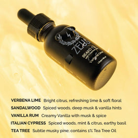 ZEUS Natural Beard Oil packaging with USA-made label and premium branding.