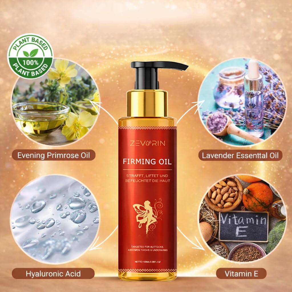 Zevorin Body Firming Oil being massaged into leg skin.