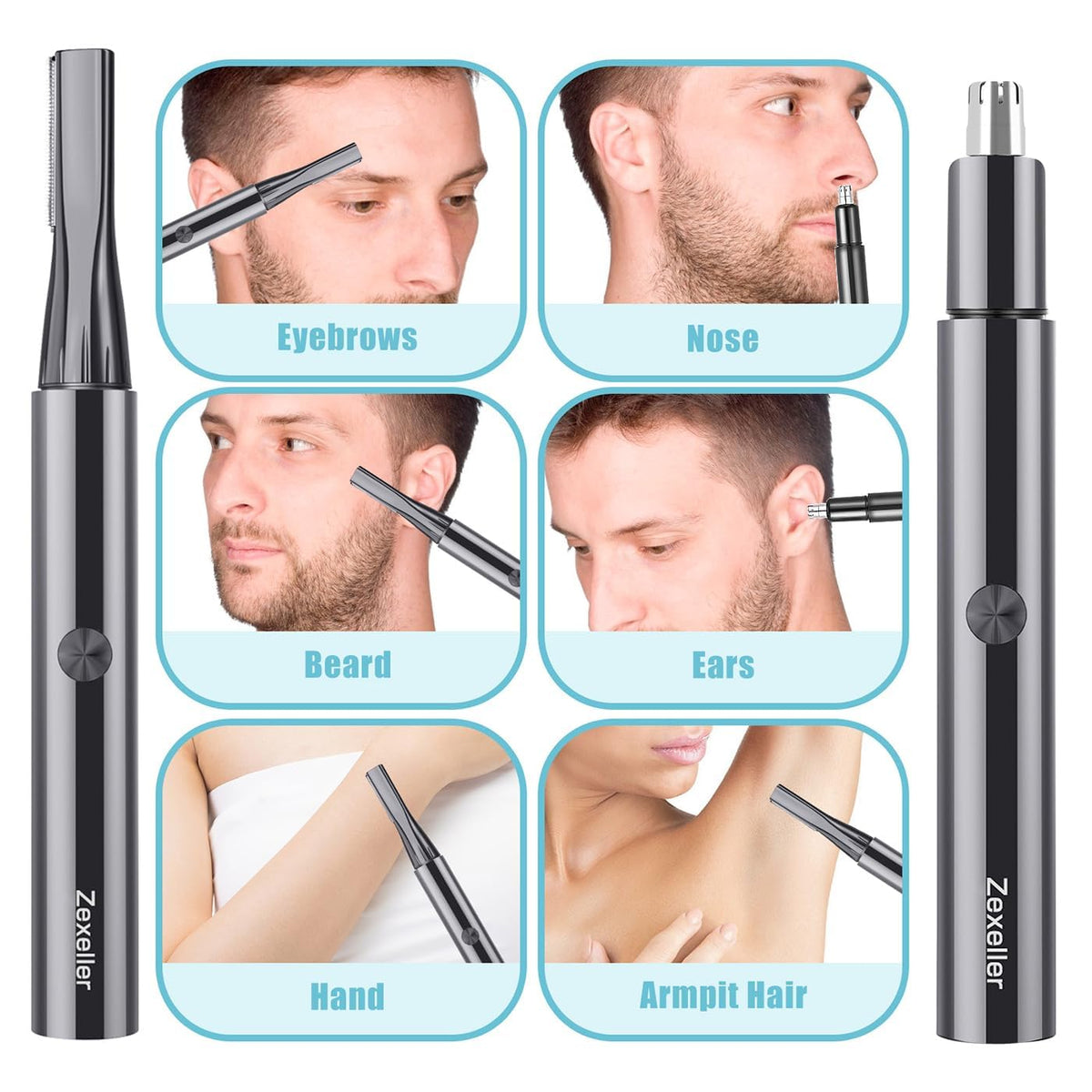 ZEXELLER 7-in-1 grooming kit complete set for versatile facial care