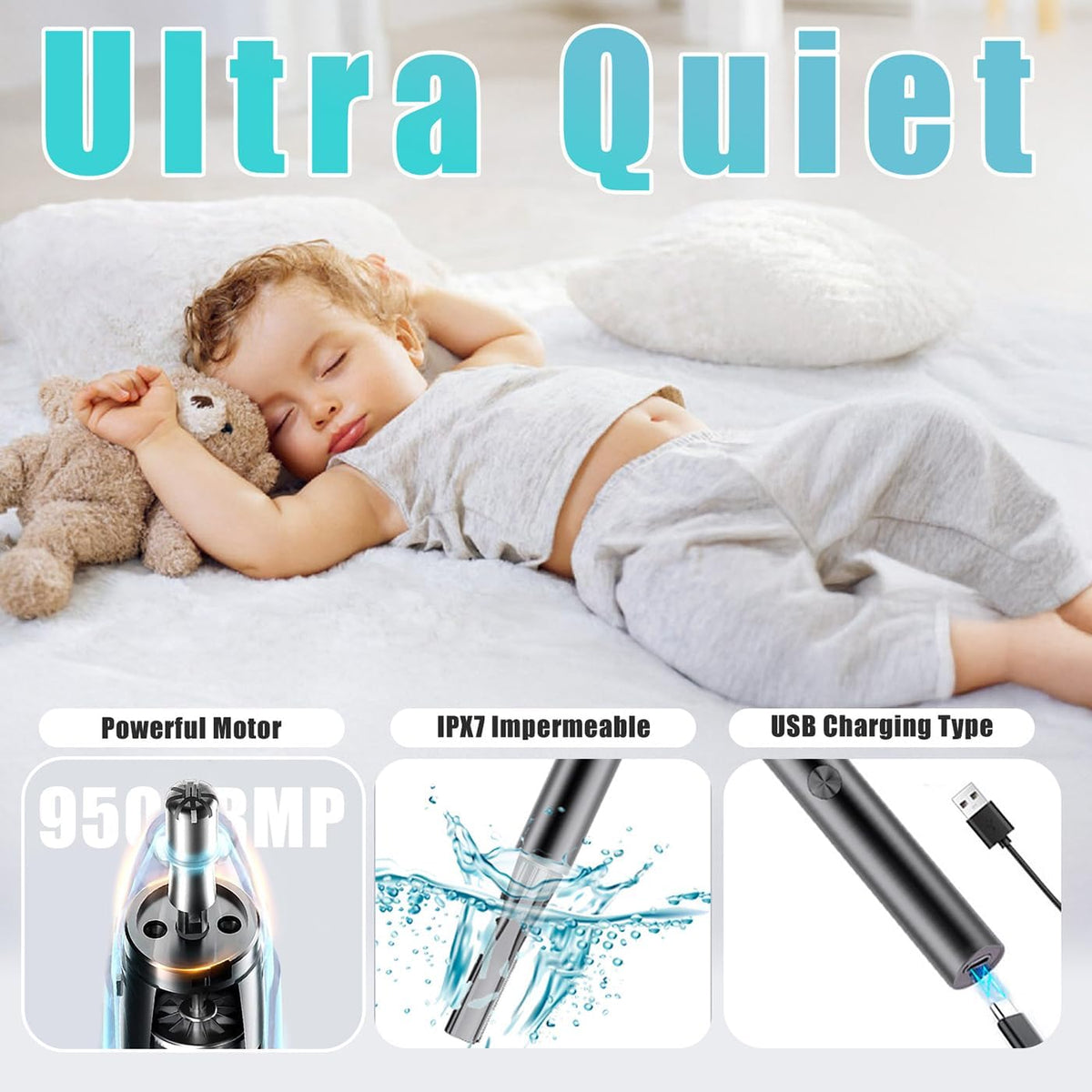 ZEXELLER ultra-quiet motor enables discreet grooming sessions