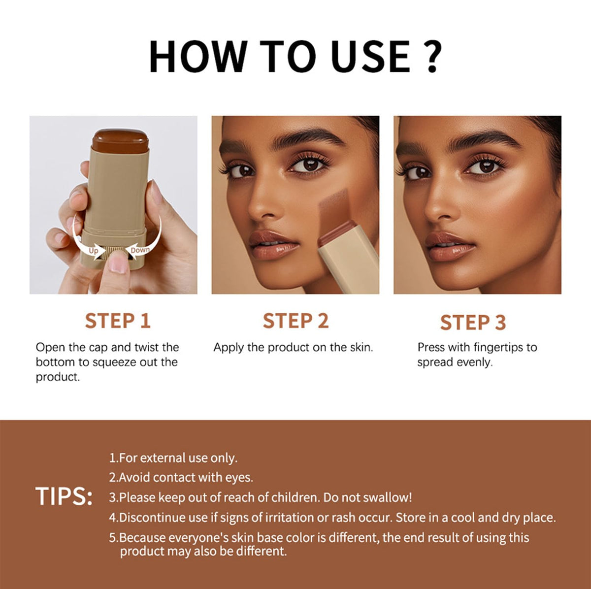 ZEXILILA tinted-moisturizer-stick blends easily for an even skin tone.