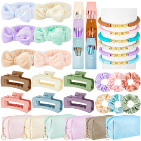 Zeyune graduation makeup bag with brushes for dorm-room touchups