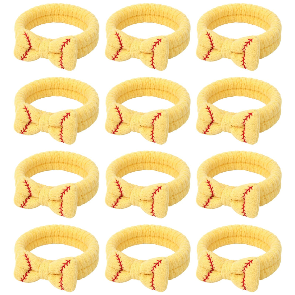 Zeyune softball makeup headbands with removable bow in a 12-pack for team styling