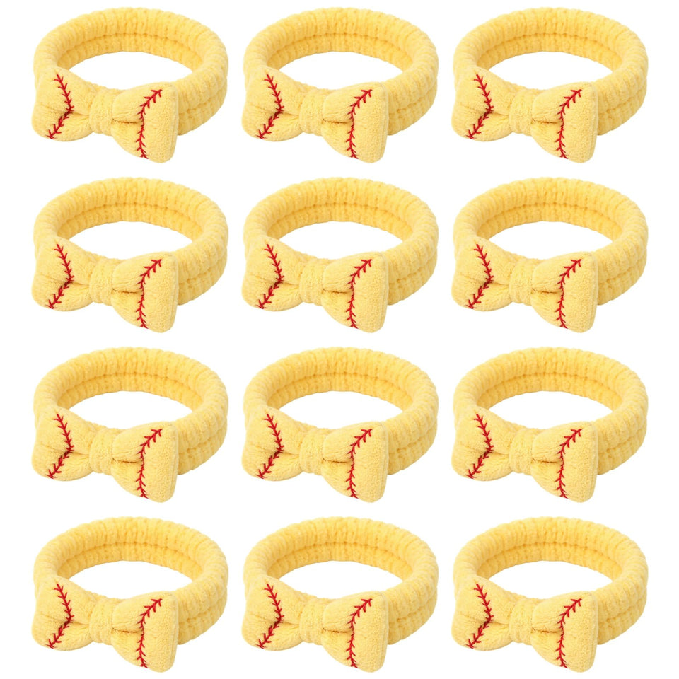 Zeyune softball makeup headbands with removable bow in a 12-pack for team styling