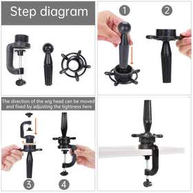 ZGCYSMHT clamp stand mount supports secure setup for wig making.