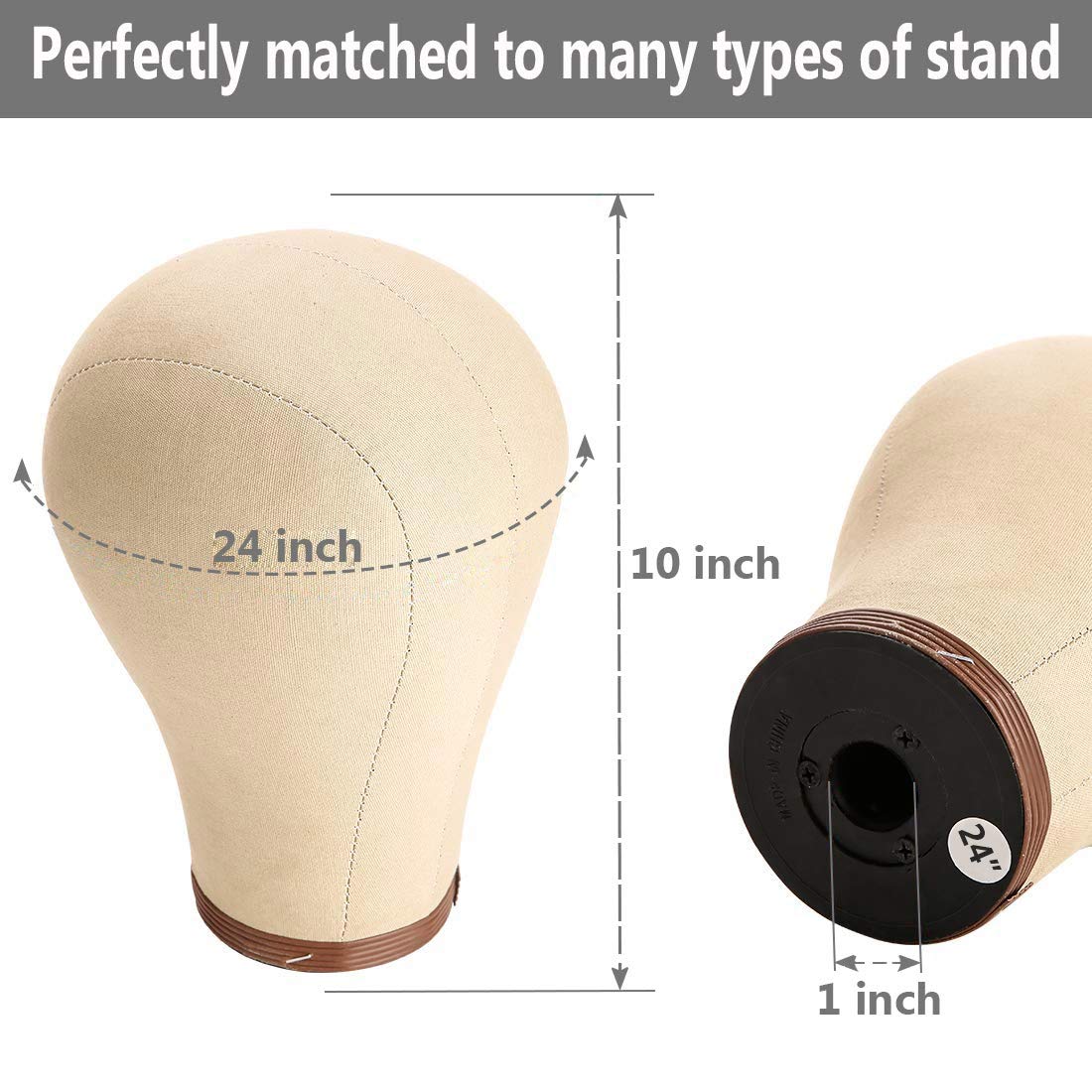 ZGCYSMHT cork canvas head texture highlights grip for pinning wigs.