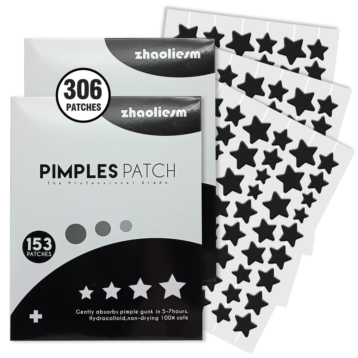 ZHAOLIESM black star patch 8mm on skin for daytime protection and moisture absorption