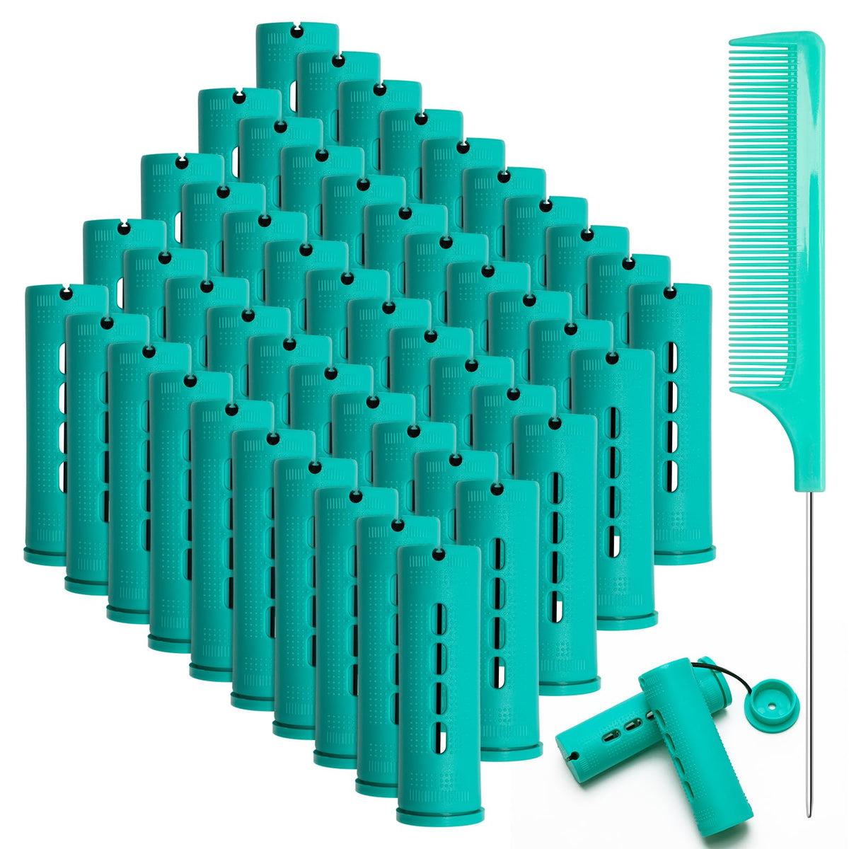 Zhaoyao green 1 inch perm rod set for heatless styling and curls