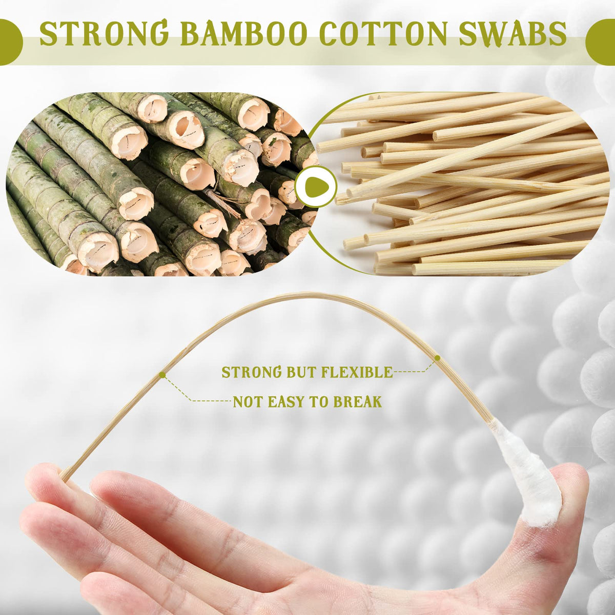 Zhehao durable natural bamboo swabs for everyday use.