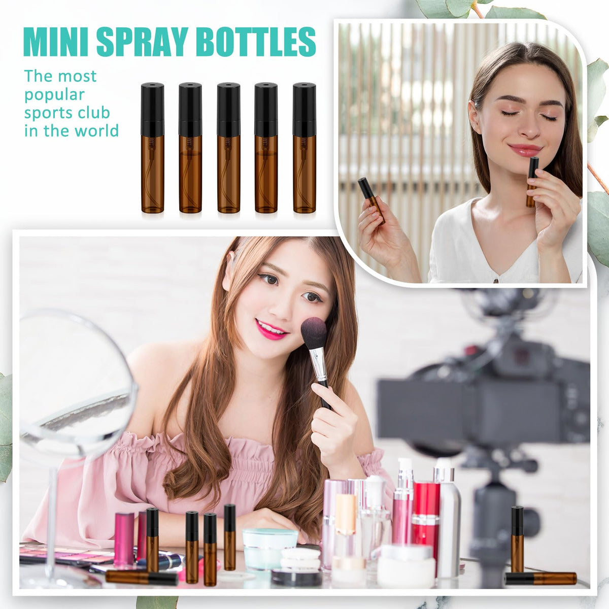 Zhehao sleek amber bottles suitable for essential oils and hair mist.