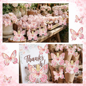 Zhehao butterfly-themed decor for gender reveal and party favors.