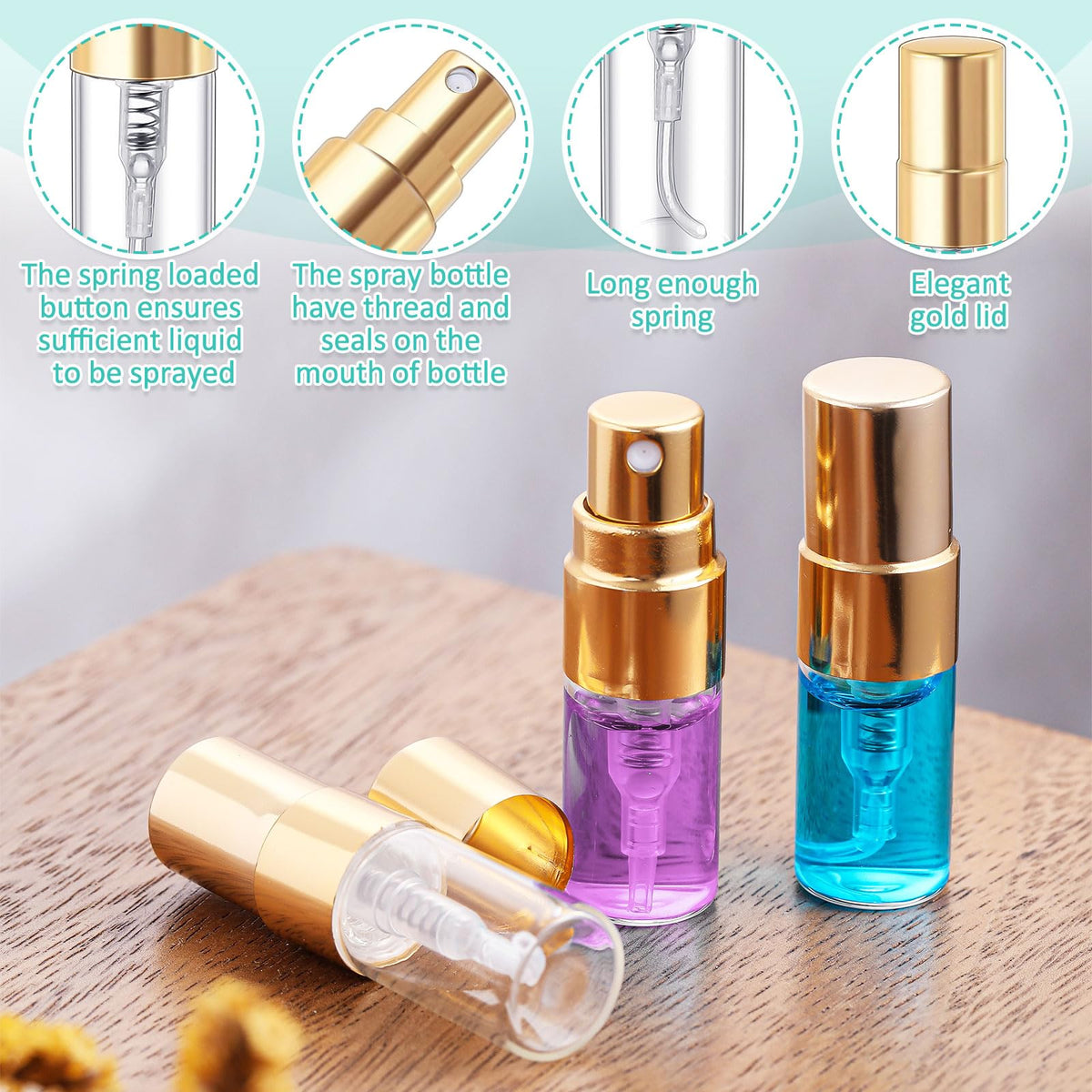 Zhehao glass perfume bottle delivers fine mist spray for precise application.