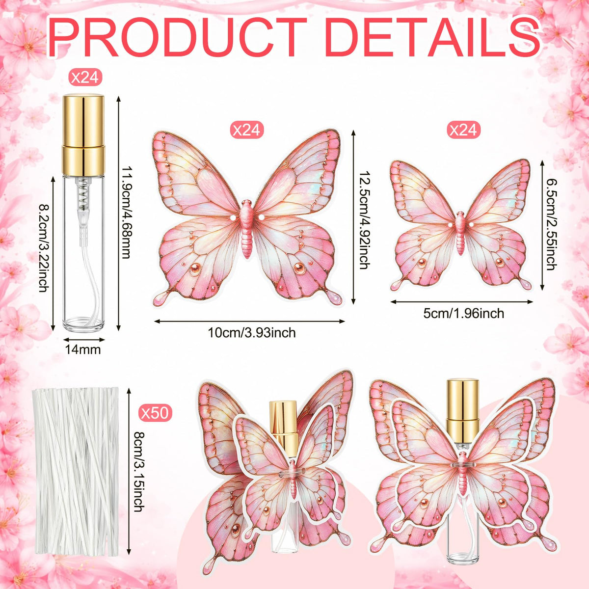 Zhehao gold-cap perfume bottle with butterfly card for easy gift pairing.