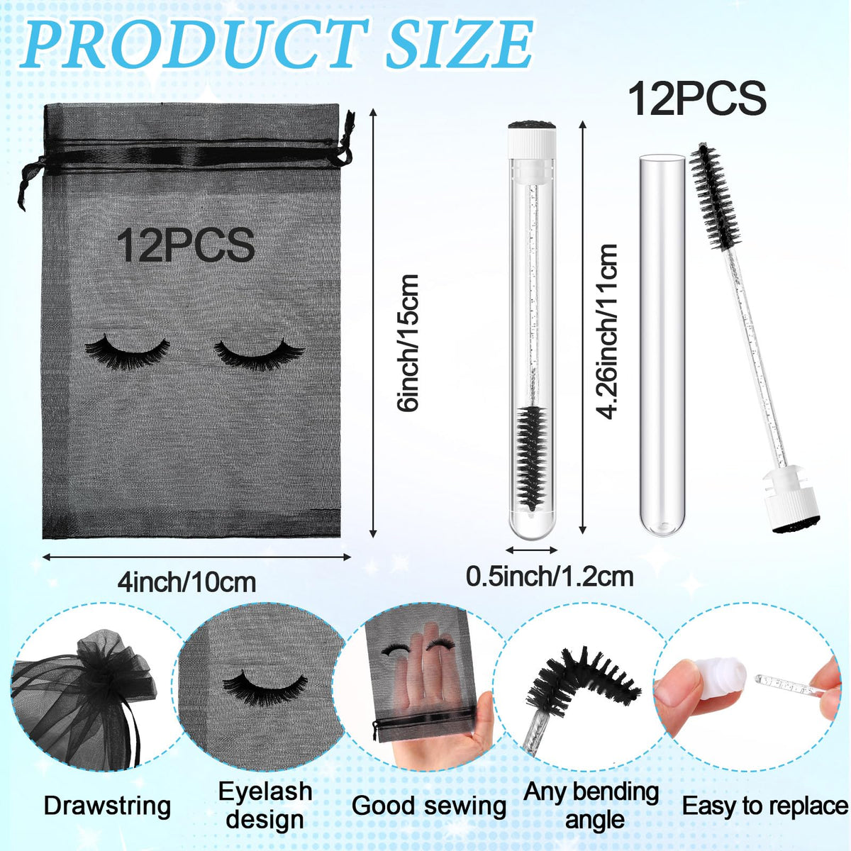 Zhehao lash brushes with soft bristles for gentle cleansing.