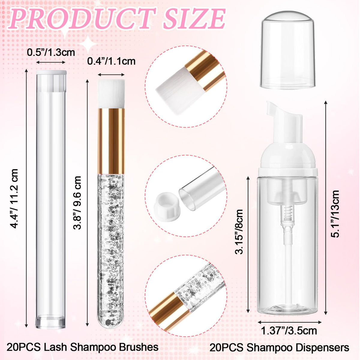 Zhehao lash shampoo brush designed for gentle cleaning of lash extensions.