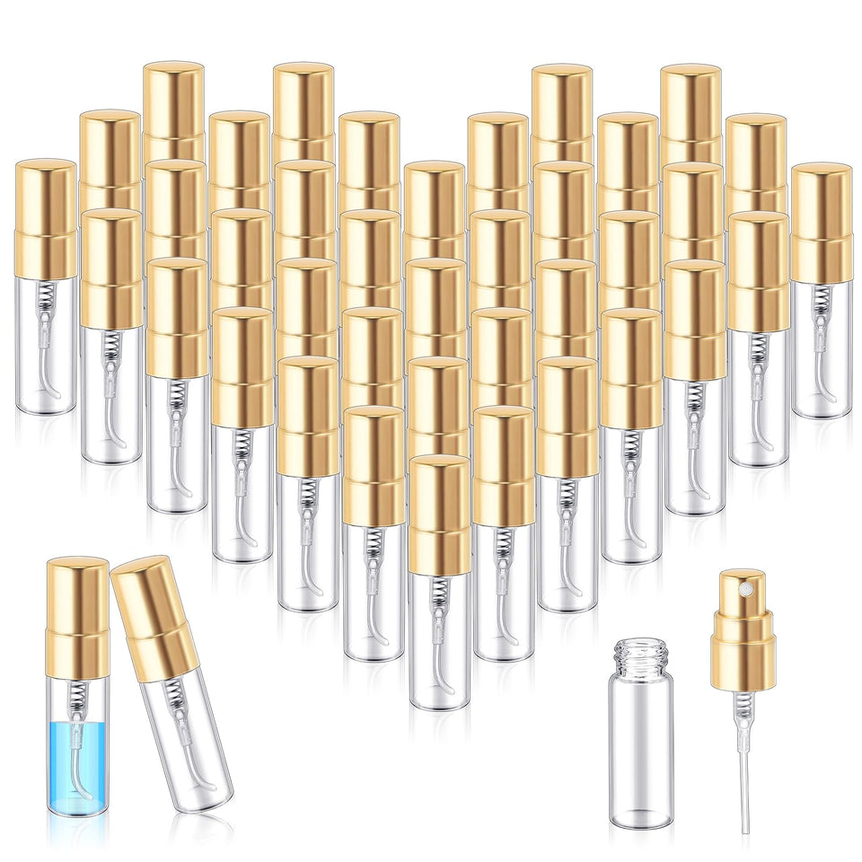 Zhehao mini bottle with gold cap for portable on-the-go fragrance storage.