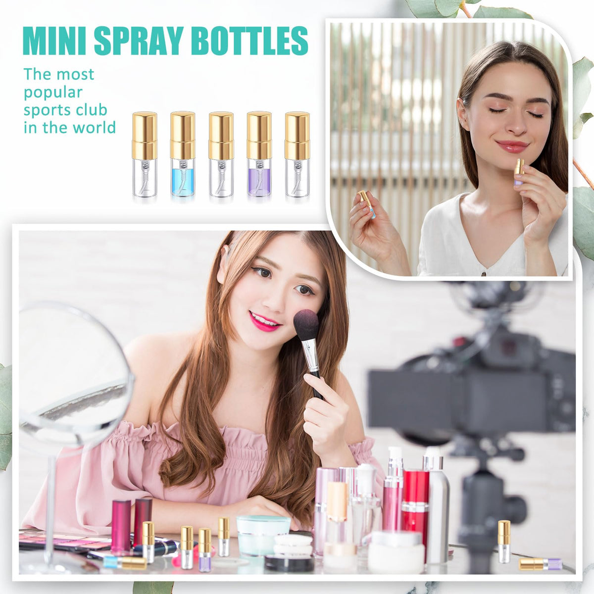 Zhehao refillable glass spray bottle ideal for perfumes or essential oils.